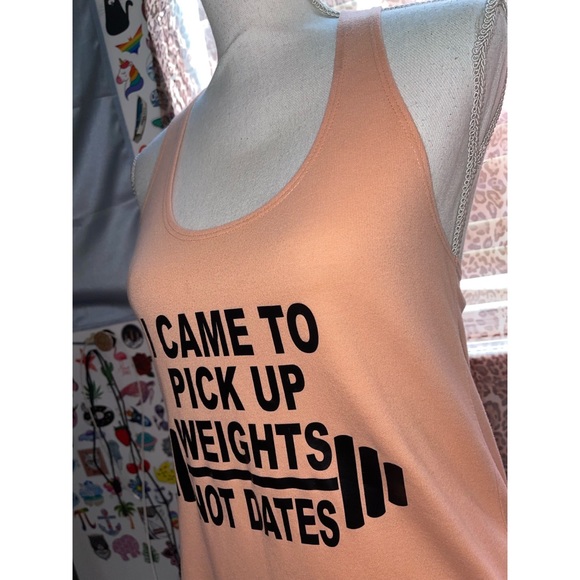 Weights Not Dates Orange Tank Top 🧡 - Picture 6 of 17